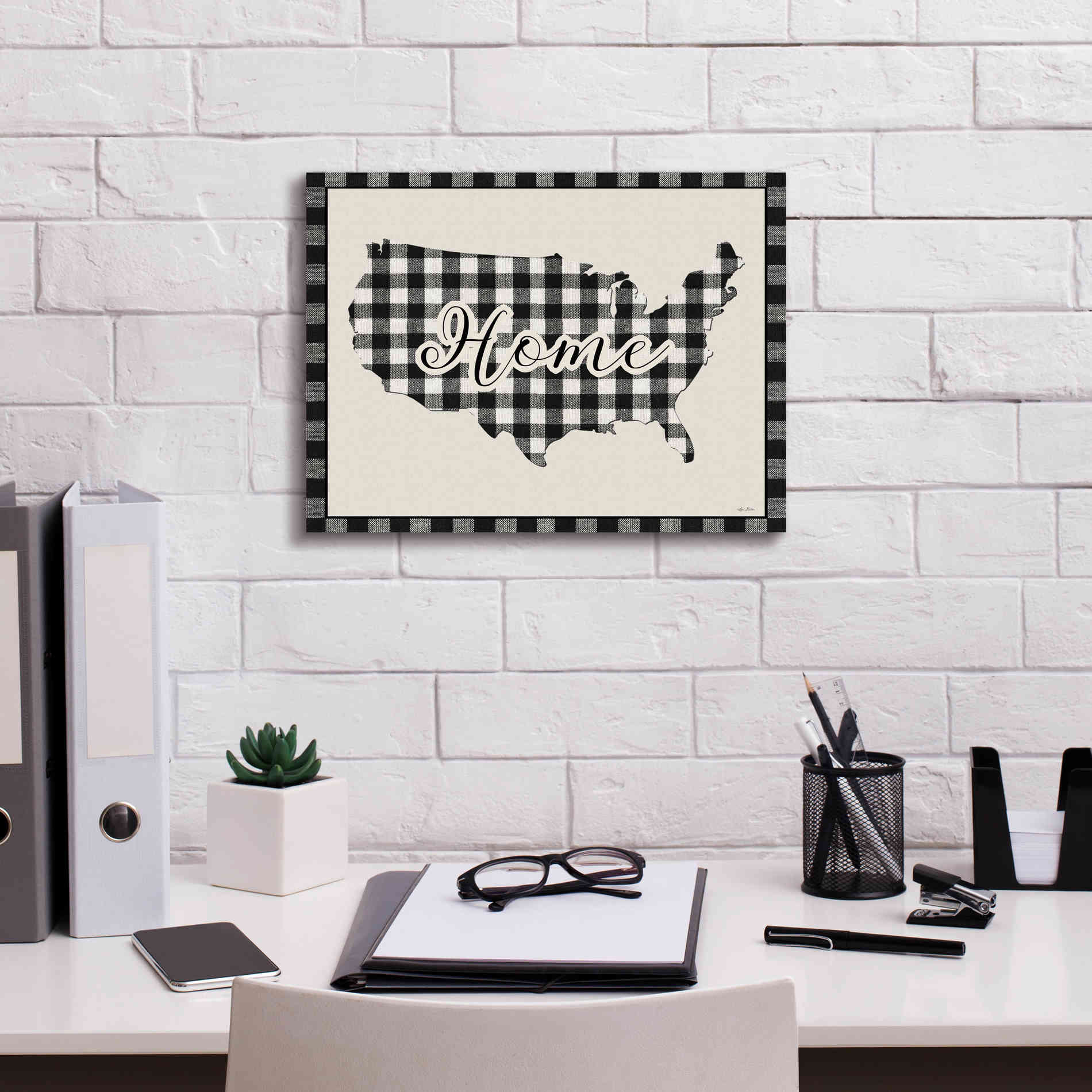'USA Home Plaid' by Lori Deiter, Canvas Wall Art,16 x 12
