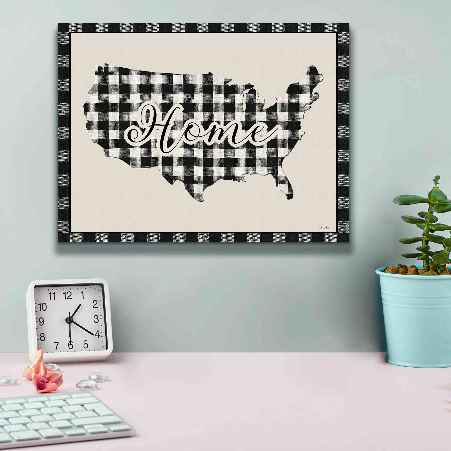 'USA Home Plaid' by Lori Deiter, Canvas Wall Art,16 x 12