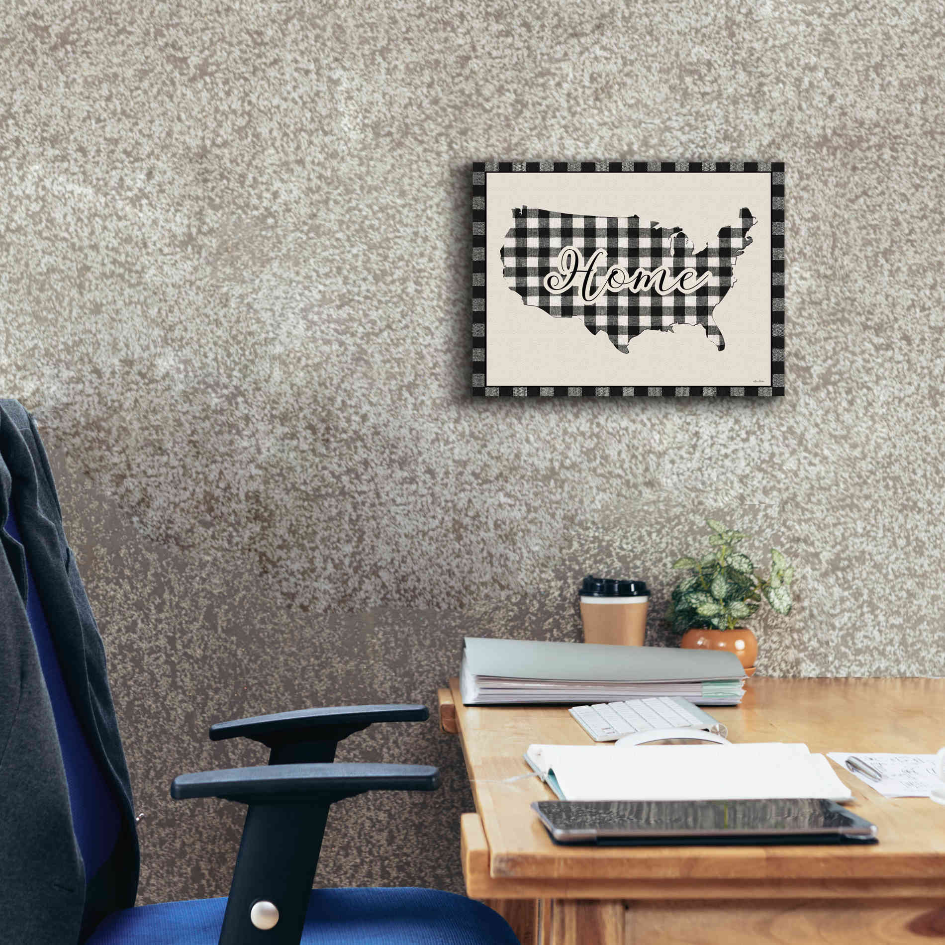 'USA Home Plaid' by Lori Deiter, Canvas Wall Art,16 x 12