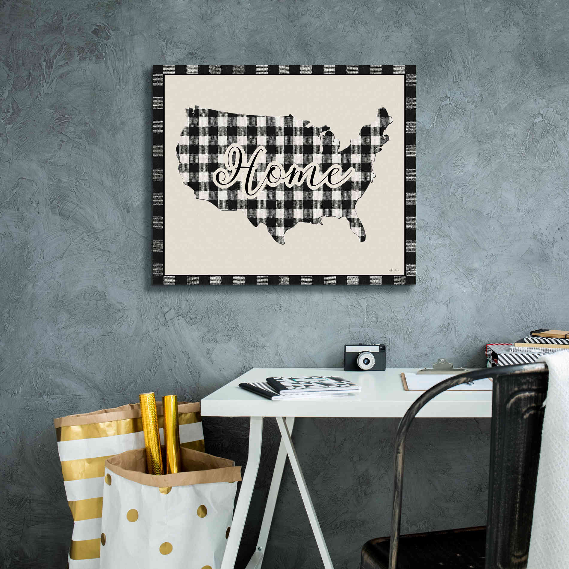 'USA Home Plaid' by Lori Deiter, Canvas Wall Art,24 x 20