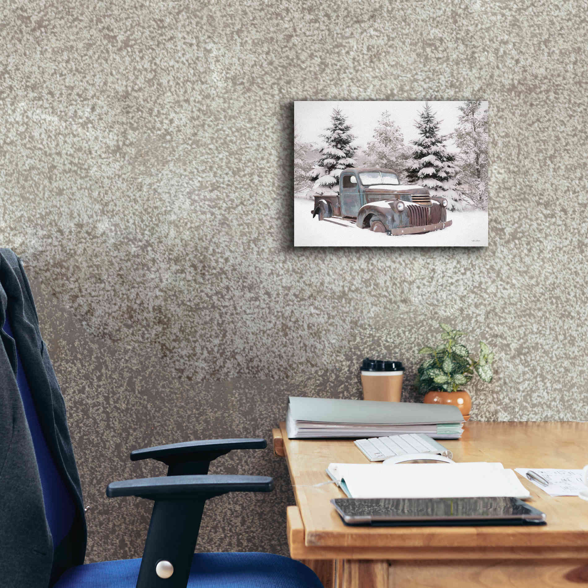 'Chevy at the Tree Farm' by Lori Deiter, Canvas Wall Art,16 x 12