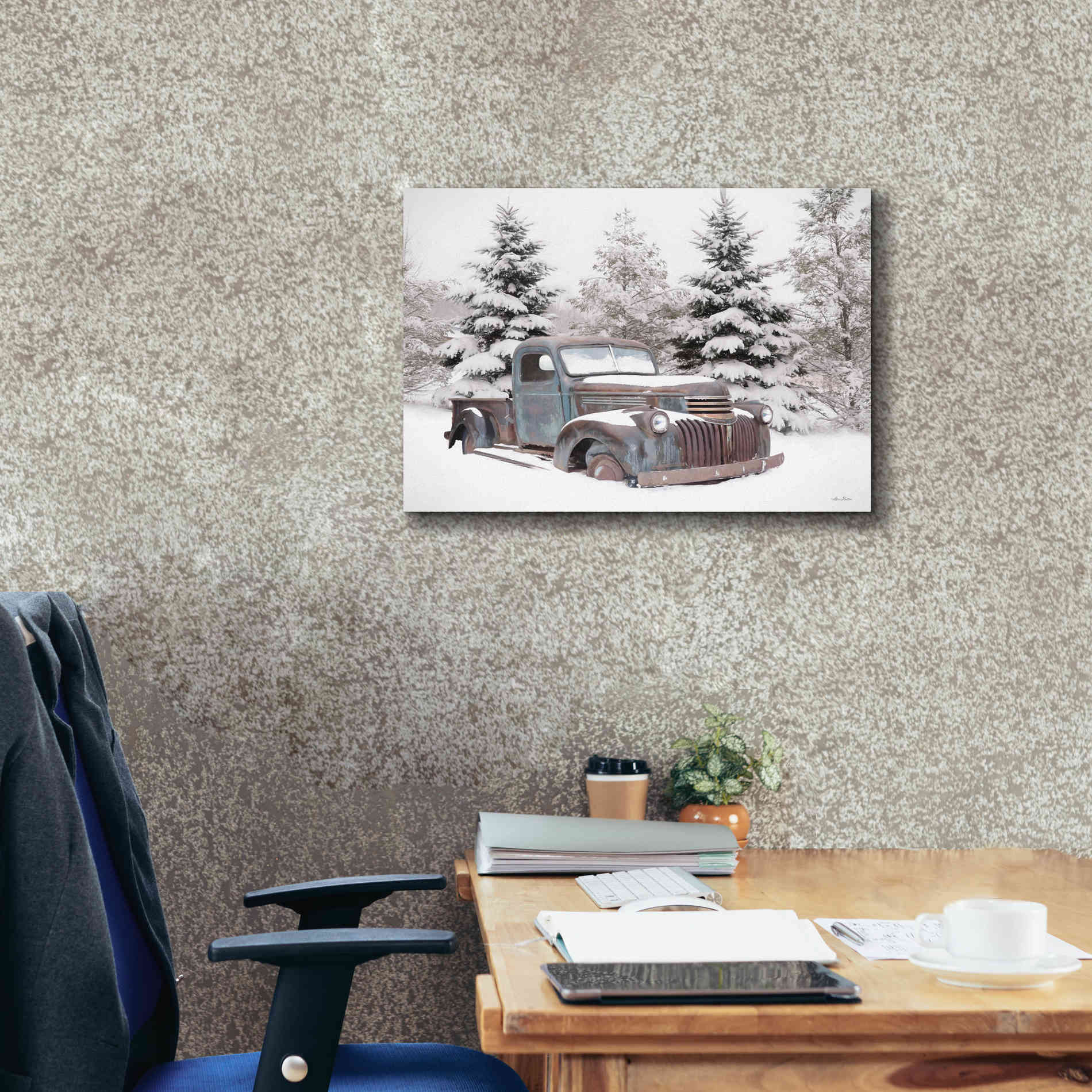 'Chevy at the Tree Farm' by Lori Deiter, Canvas Wall Art,24 x 20