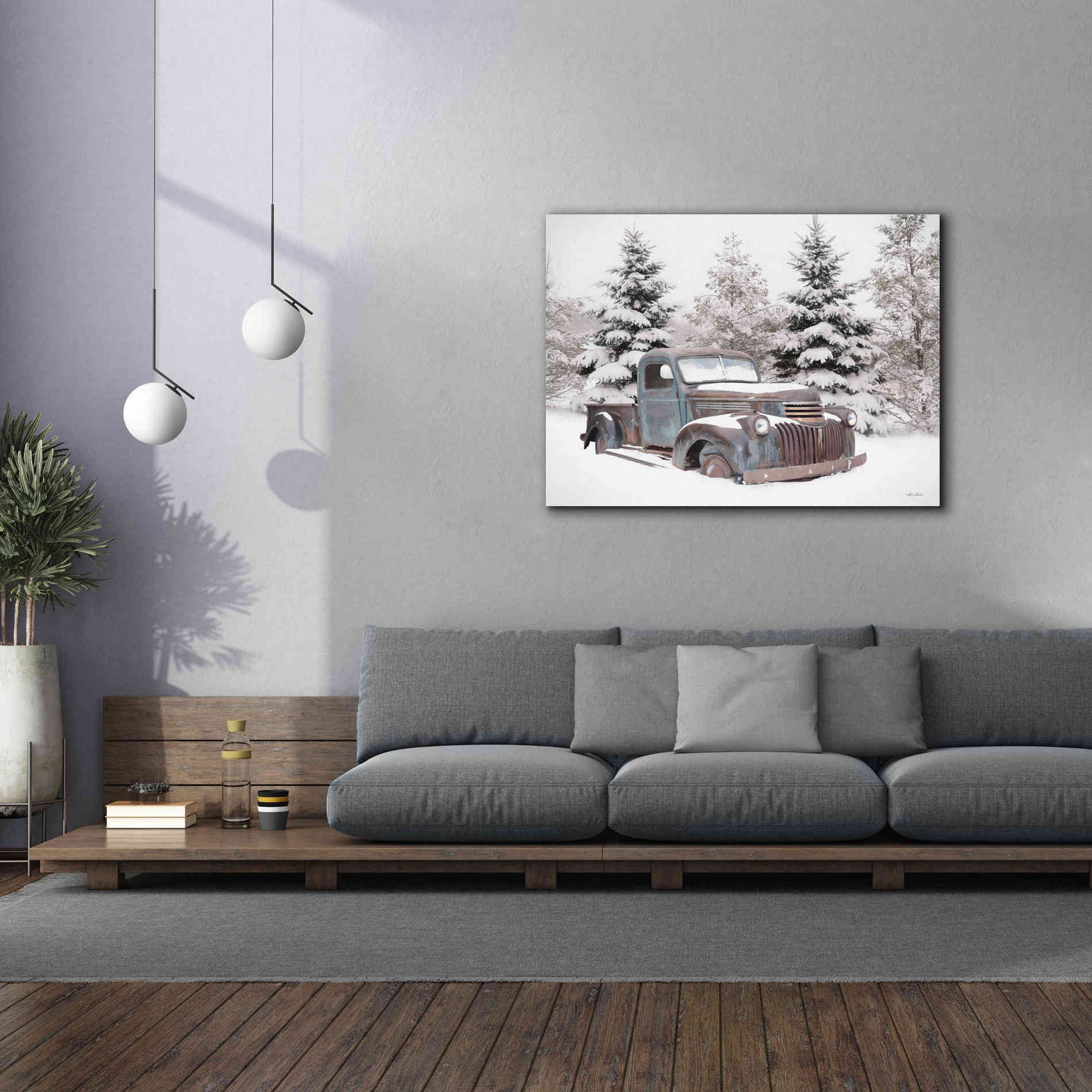 'Chevy at the Tree Farm' by Lori Deiter, Canvas Wall Art,54 x 40