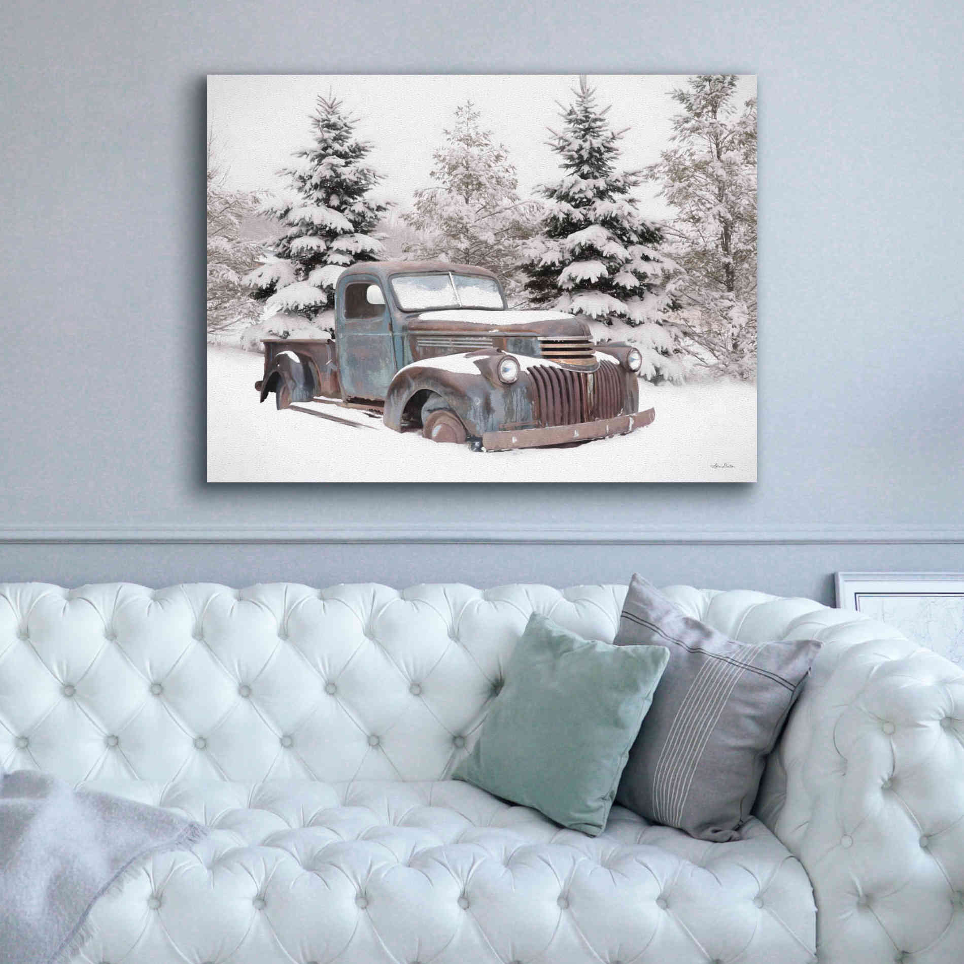 'Chevy at the Tree Farm' by Lori Deiter, Canvas Wall Art,54 x 40