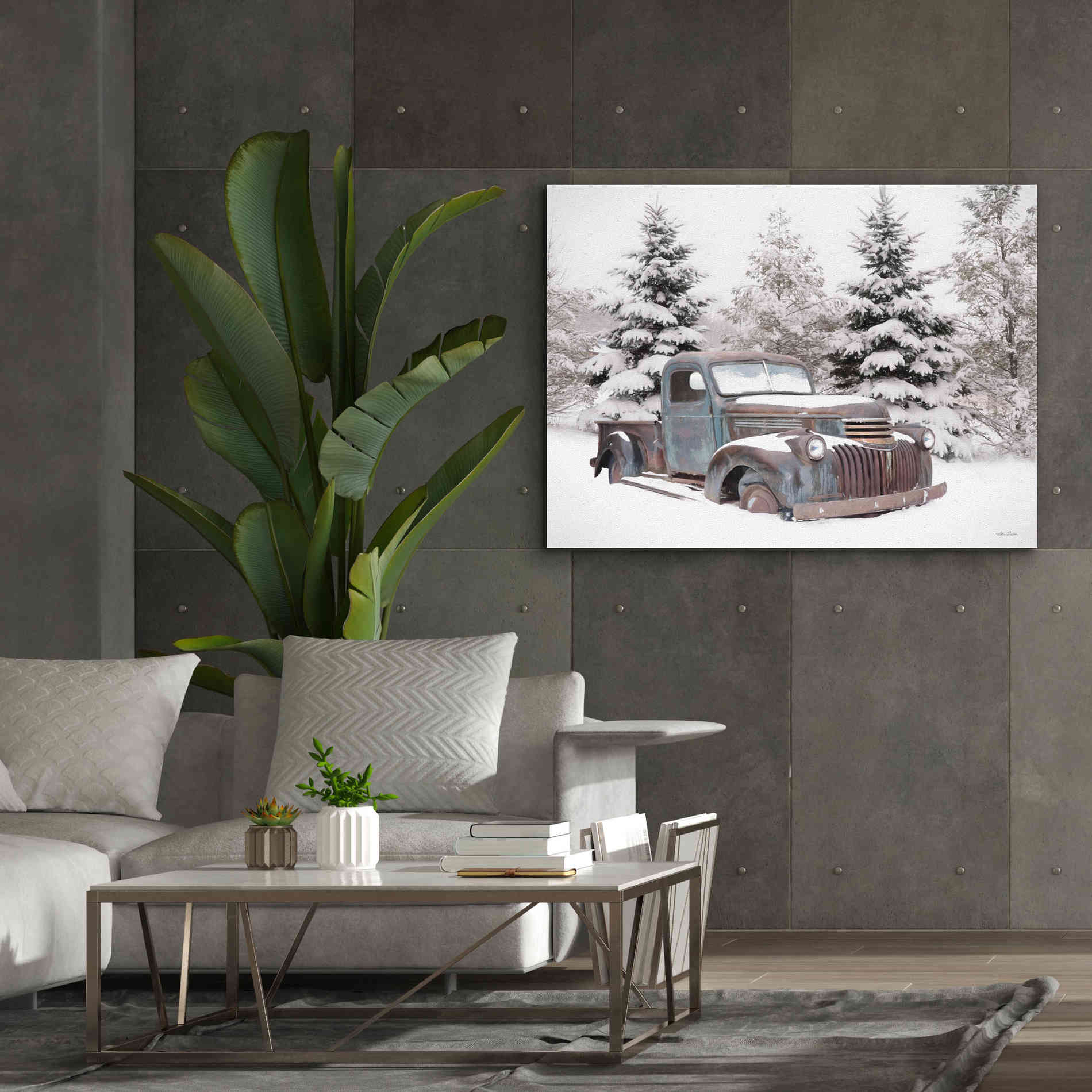 'Chevy at the Tree Farm' by Lori Deiter, Canvas Wall Art,54 x 40