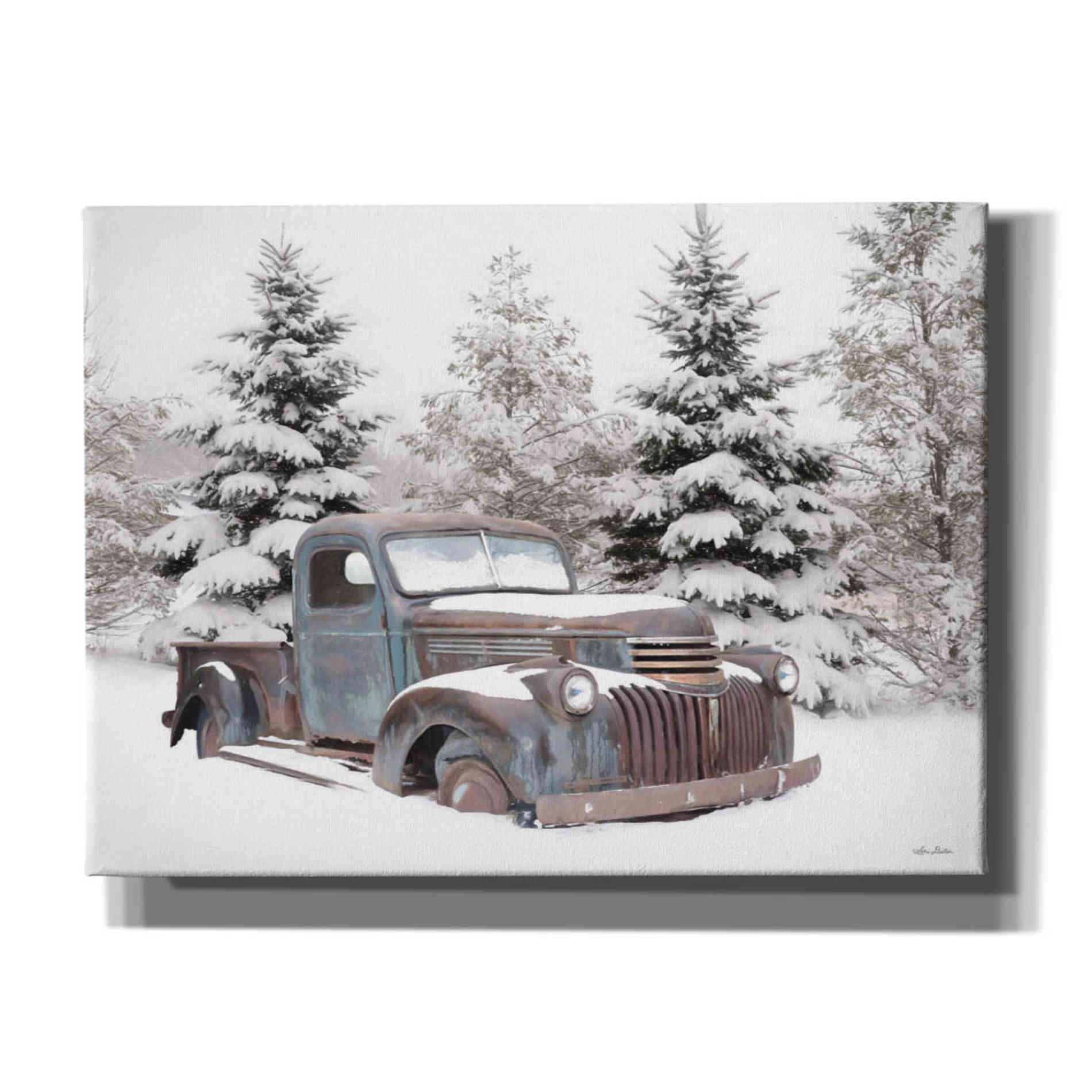 'Chevy at the Tree Farm' by Lori Deiter, Canvas Wall Art