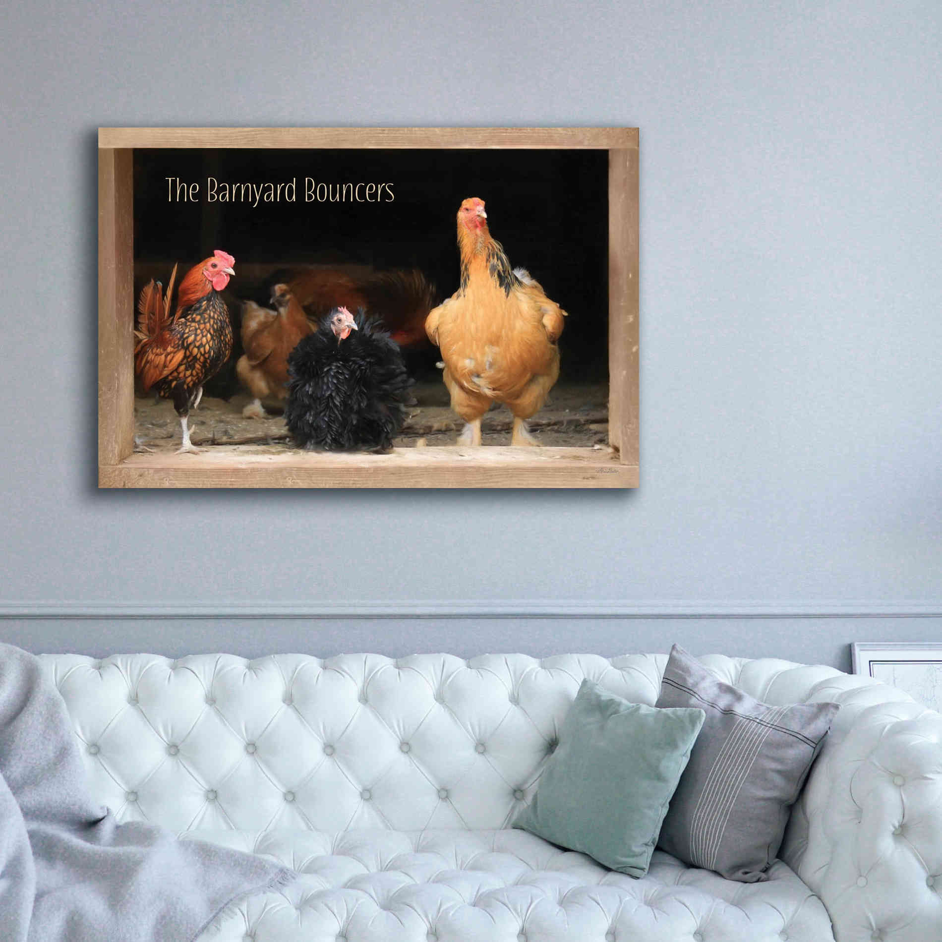 'Barnyard Bouncers' by Lori Deiter, Canvas Wall Art,60 x 40
