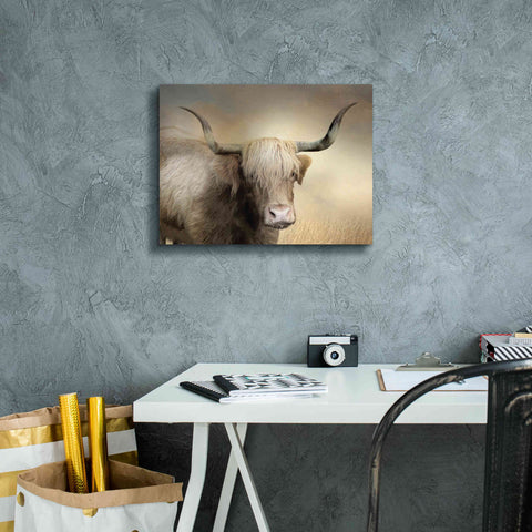 Image of 'Highland Cow in Golden Grass' by Lori Deiter, Canvas Wall Art,16 x 12