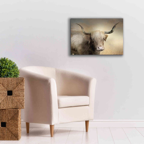 Image of 'Highland Cow in Golden Grass' by Lori Deiter, Canvas Wall Art,26 x 18