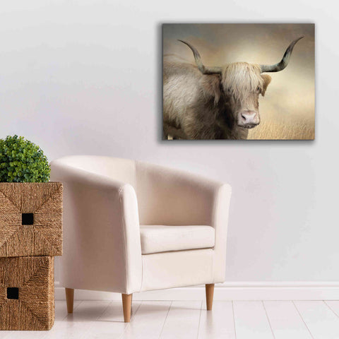 Image of 'Highland Cow in Golden Grass' by Lori Deiter, Canvas Wall Art,34 x 26