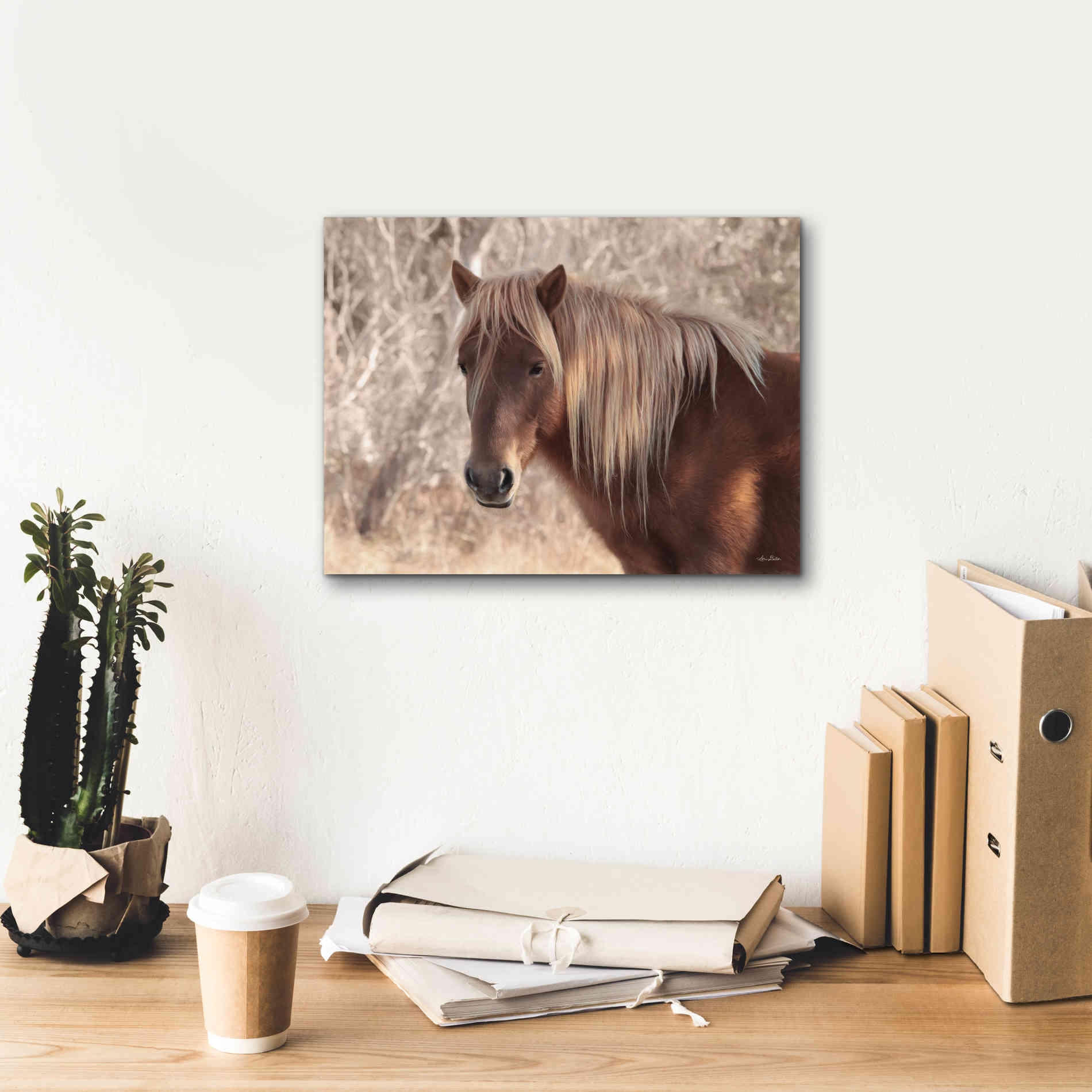 'Assateague Horse Portrait' by Lori Deiter, Canvas Wall Art,16 x 12