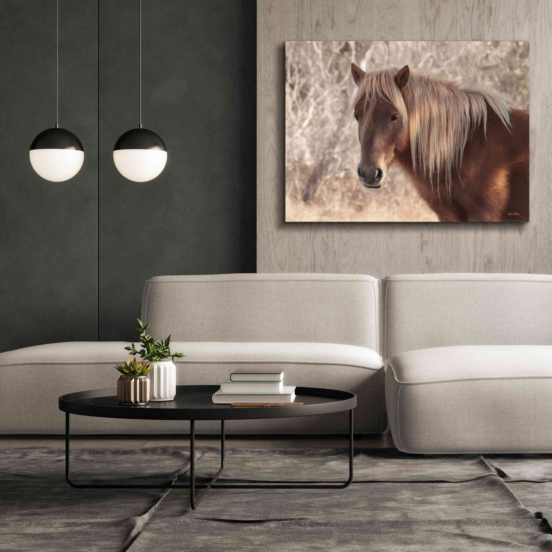 'Assateague Horse Portrait' by Lori Deiter, Canvas Wall Art,54 x 40