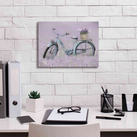 Image of 'Bicycle in Lavender' by Lori Deiter, Canvas Wall Art,16 x 12