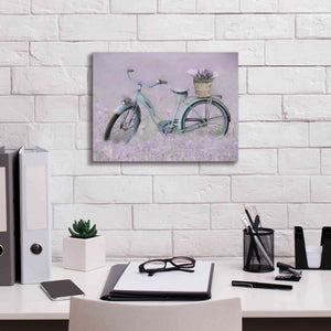 'Bicycle in Lavender' by Lori Deiter, Canvas Wall Art,16 x 12