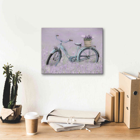 Image of 'Bicycle in Lavender' by Lori Deiter, Canvas Wall Art,16 x 12