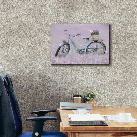 Image of 'Bicycle in Lavender' by Lori Deiter, Canvas Wall Art,26 x 18