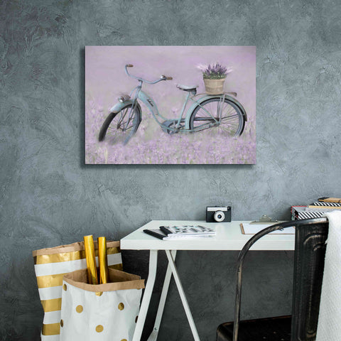 Image of 'Bicycle in Lavender' by Lori Deiter, Canvas Wall Art,26 x 18