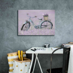 'Bicycle in Lavender' by Lori Deiter, Canvas Wall Art,26 x 18