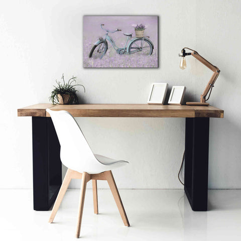 Image of 'Bicycle in Lavender' by Lori Deiter, Canvas Wall Art,26 x 18