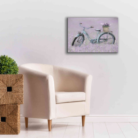 Image of 'Bicycle in Lavender' by Lori Deiter, Canvas Wall Art,26 x 18
