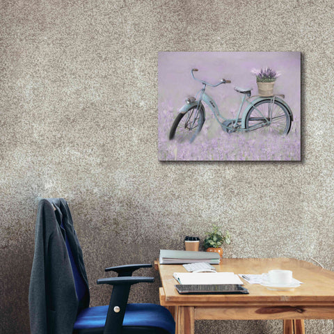 Image of 'Bicycle in Lavender' by Lori Deiter, Canvas Wall Art,34 x 26