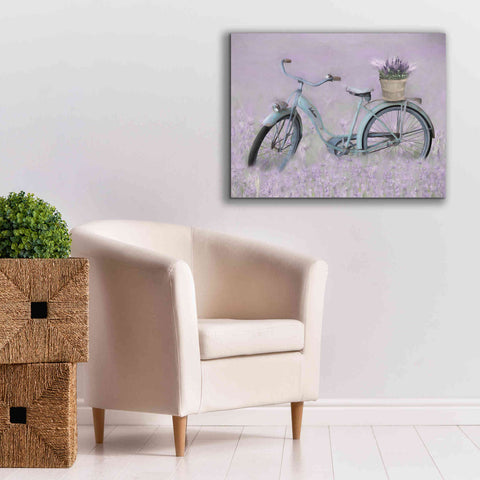 Image of 'Bicycle in Lavender' by Lori Deiter, Canvas Wall Art,34 x 26