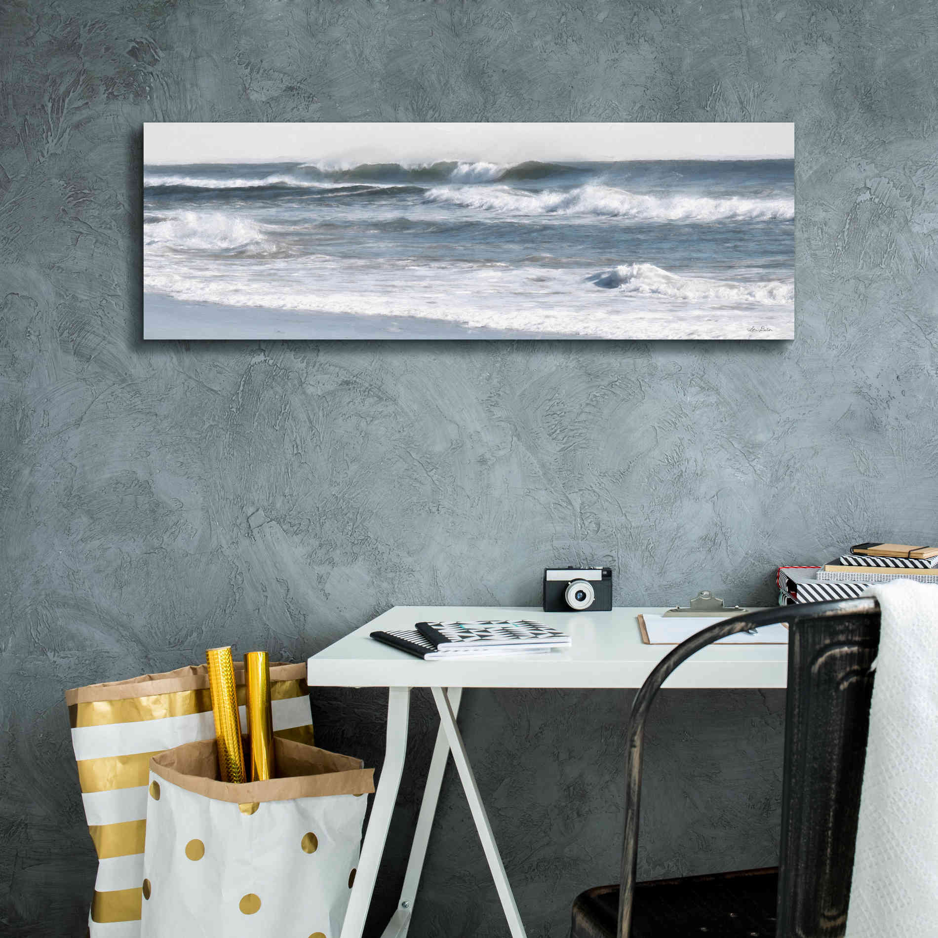 'Ocean Panorama' by Lori Deiter, Canvas Wall Art,36 x 12
