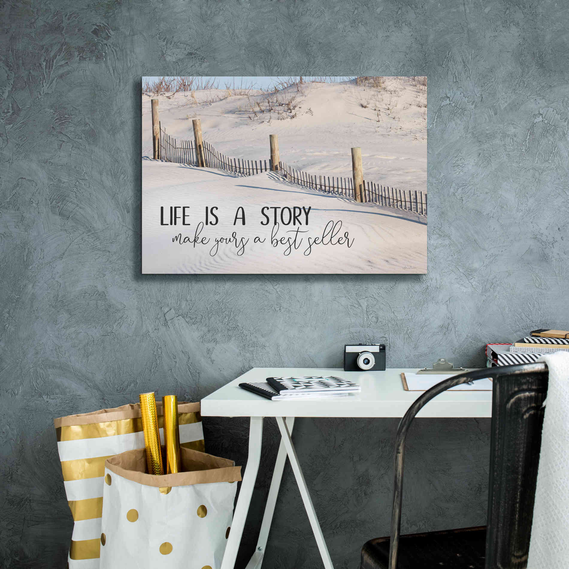 'Life is a Story' by Lori Deiter, Canvas Wall Art,26 x 18
