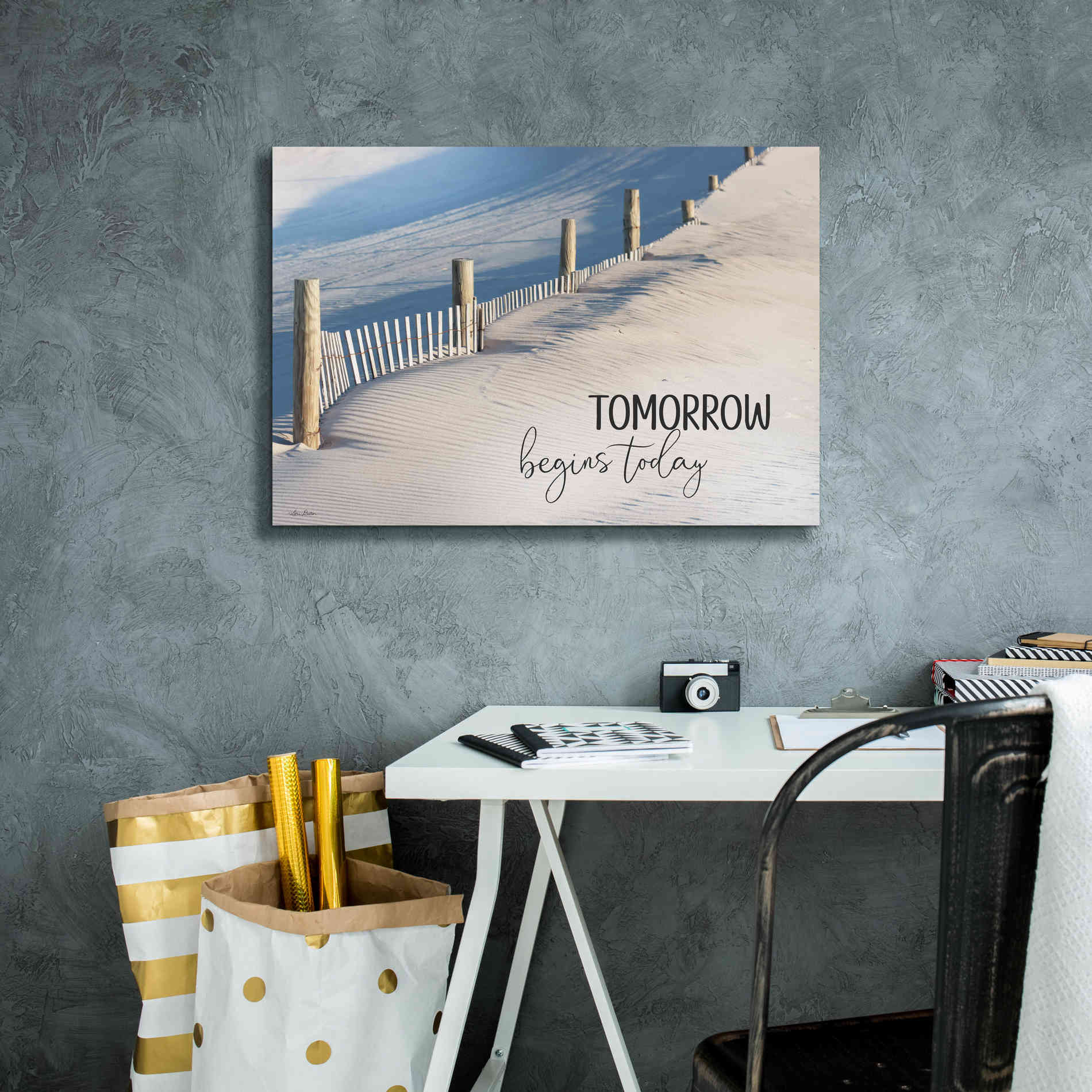 'Tomorrow Begins Today' by Lori Deiter, Canvas Wall Art,26 x 18