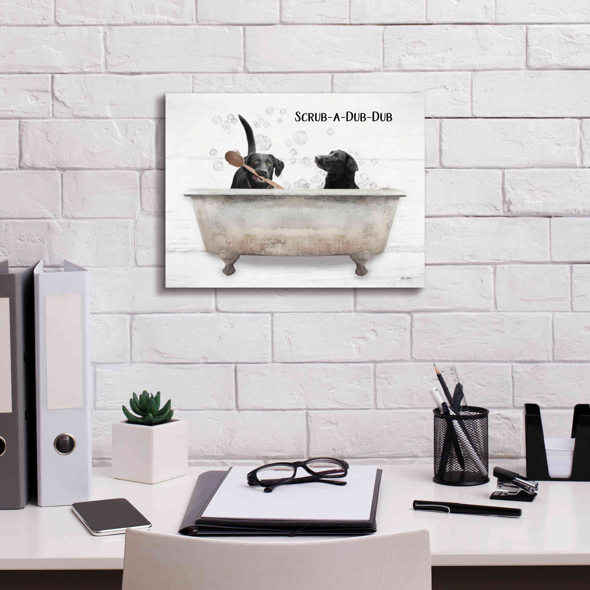 'Scrub-a-Dub-Dub' by Lori Deiter, Canvas Wall Art,16 x 12