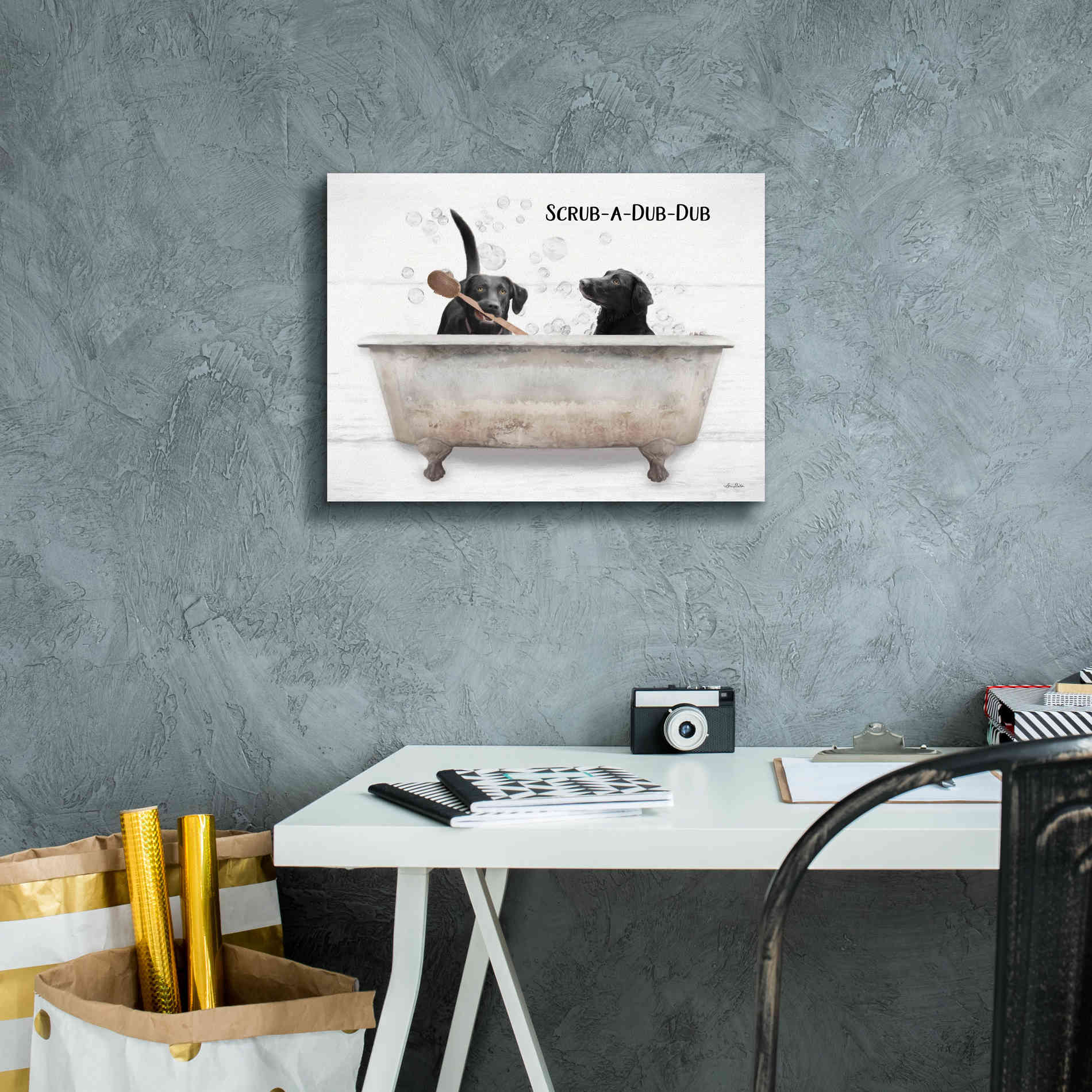 'Scrub-a-Dub-Dub' by Lori Deiter, Canvas Wall Art,16 x 12