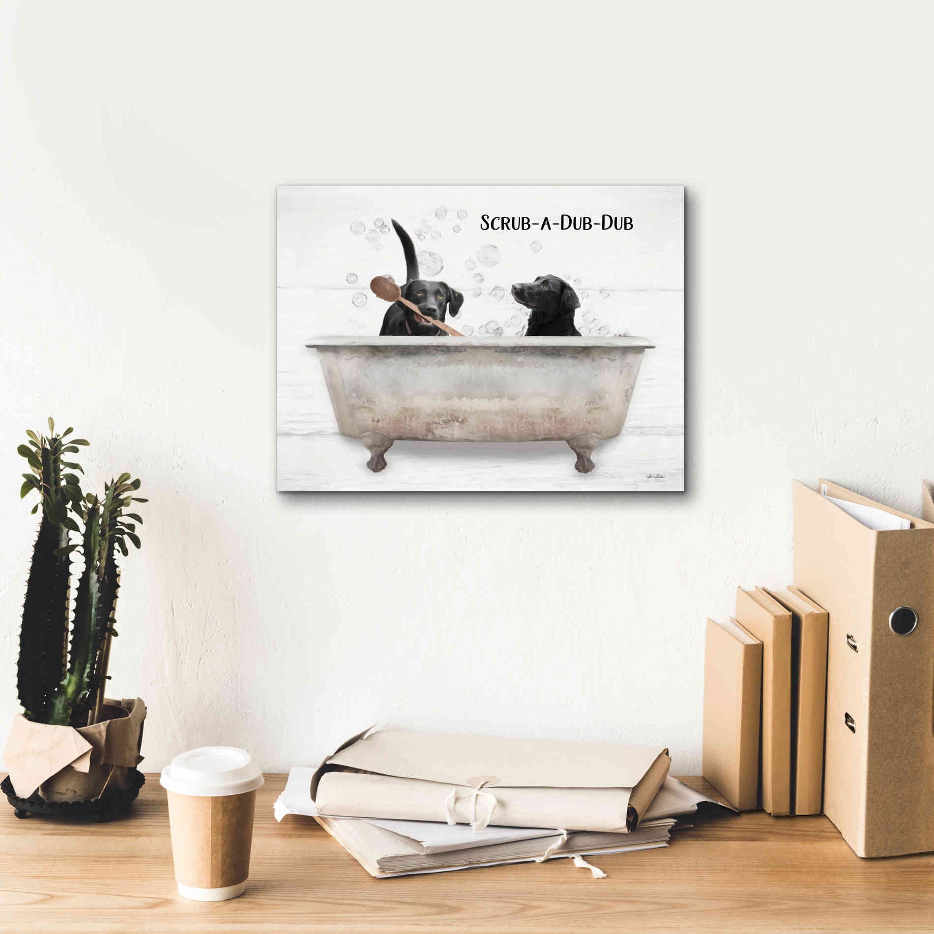 'Scrub-a-Dub-Dub' by Lori Deiter, Canvas Wall Art,16 x 12
