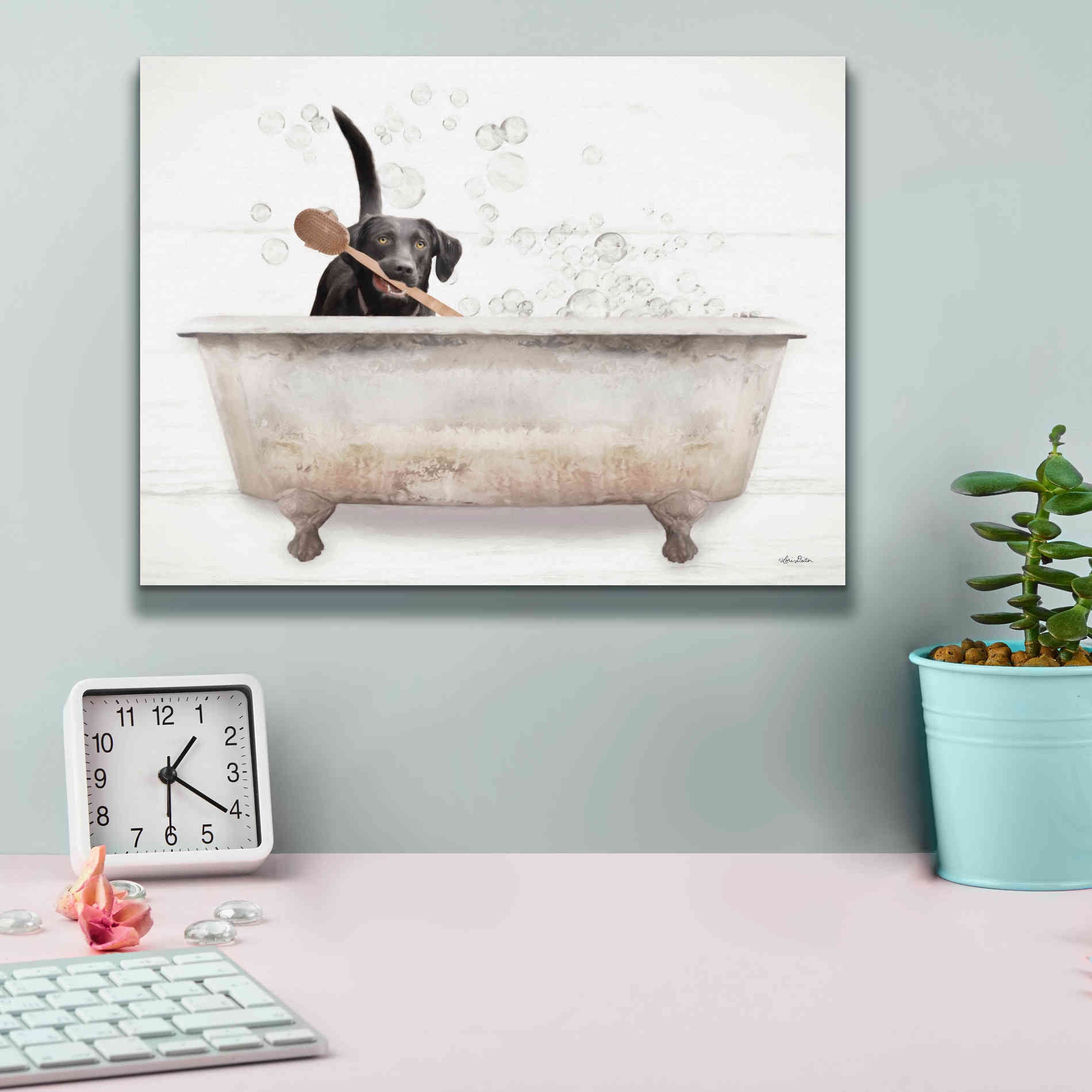 'Scrubbing Bubbles' by Lori Deiter, Canvas Wall Art,16 x 12