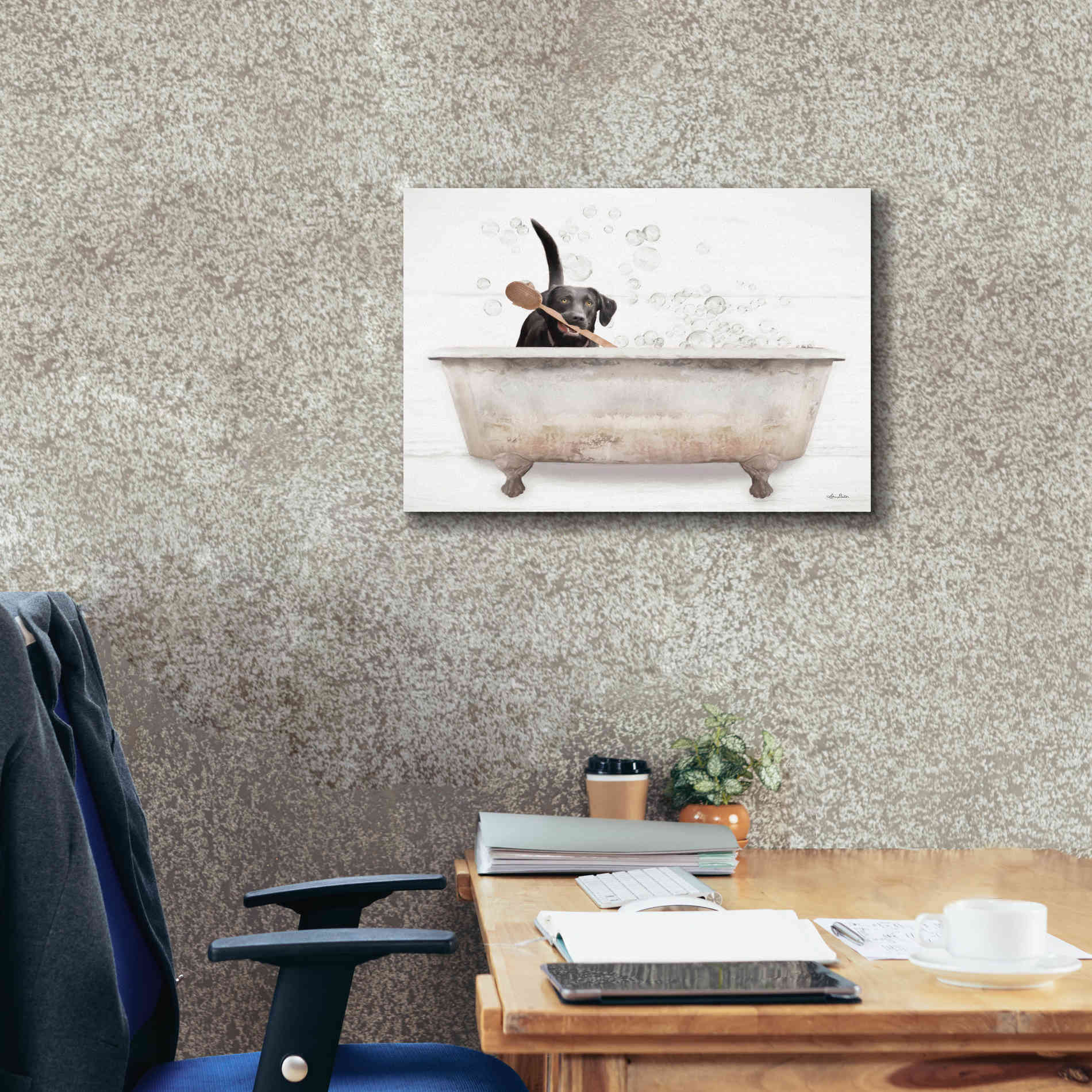 'Scrubbing Bubbles' by Lori Deiter, Canvas Wall Art,26 x 18