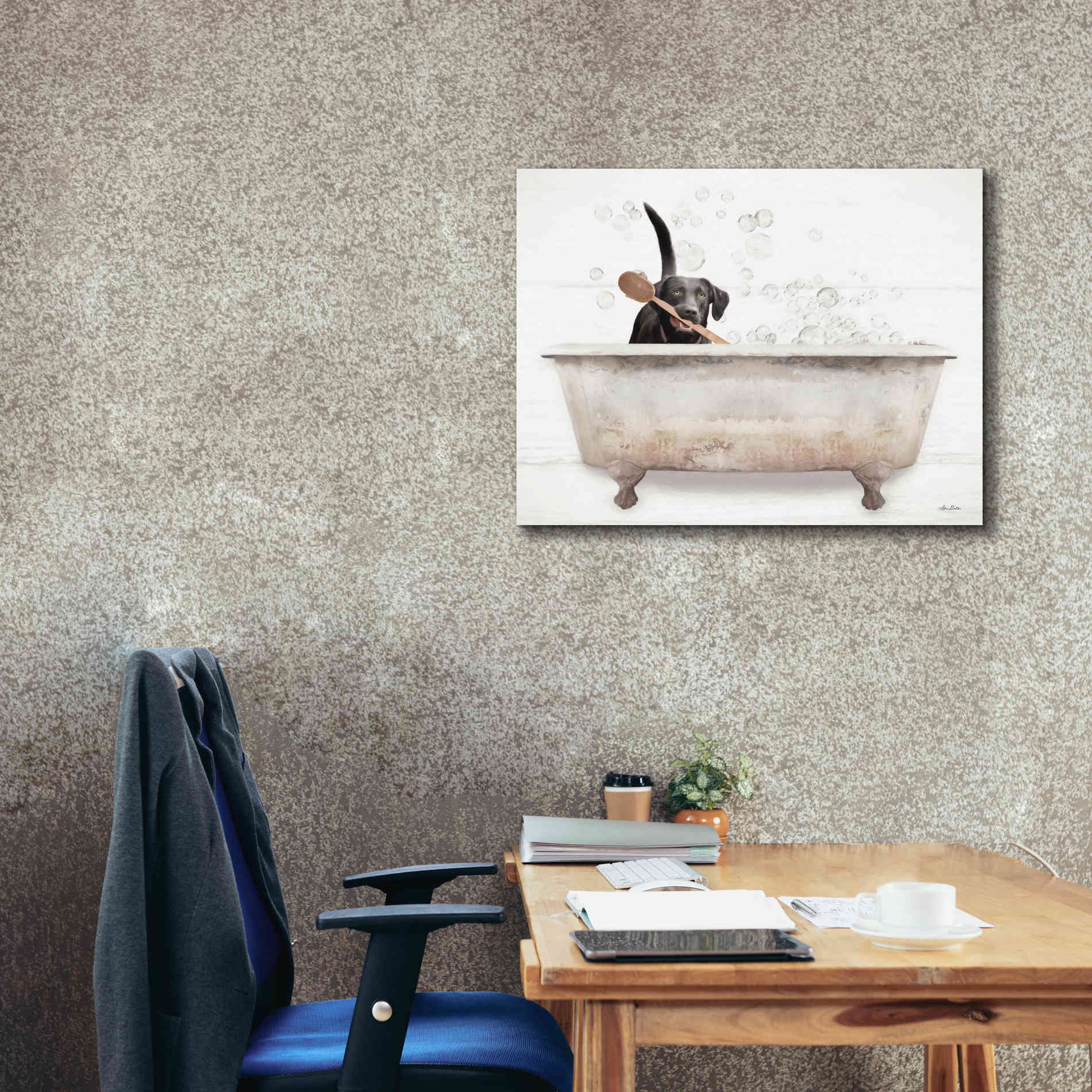 'Scrubbing Bubbles' by Lori Deiter, Canvas Wall Art,34 x 26