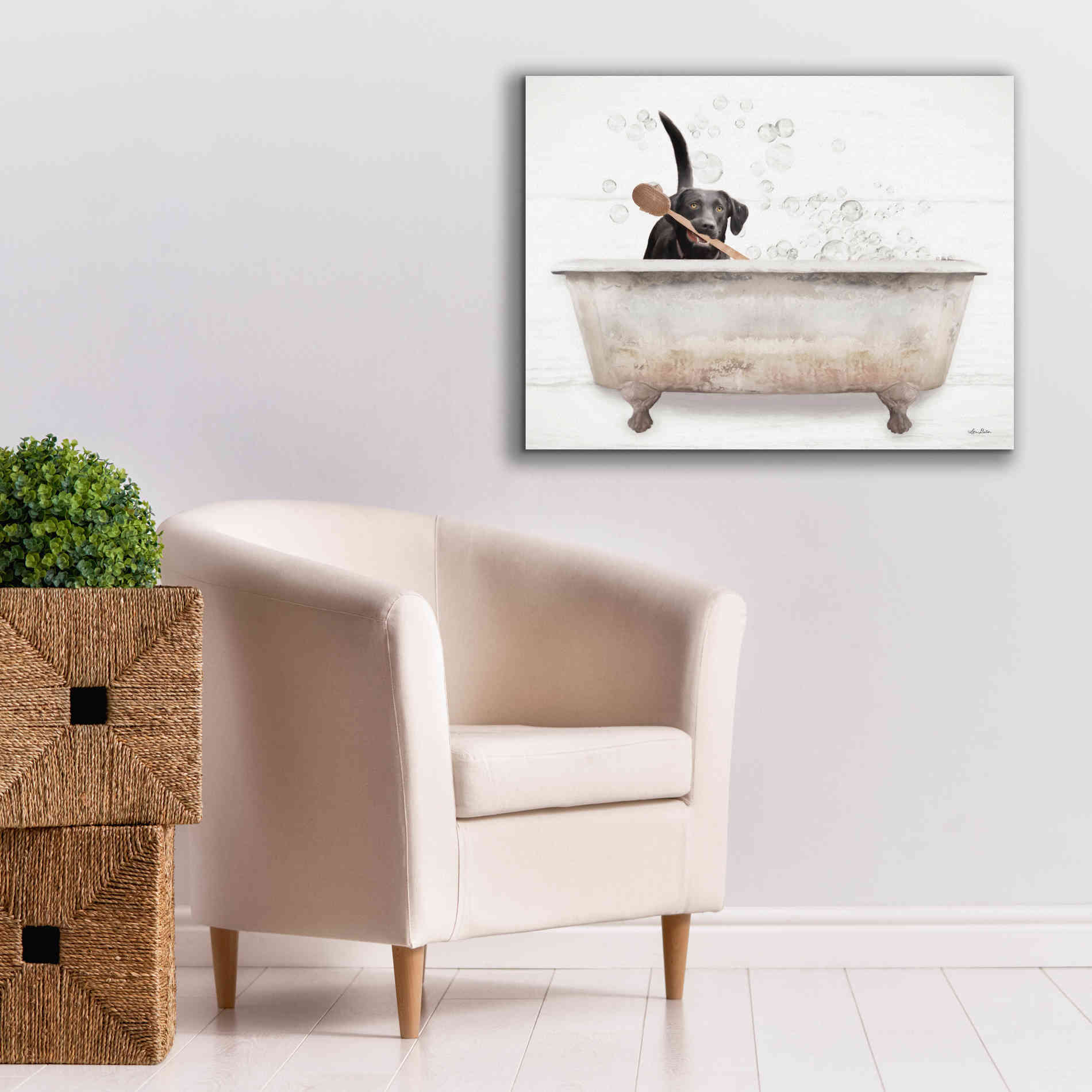 'Scrubbing Bubbles' by Lori Deiter, Canvas Wall Art,34 x 26