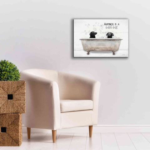 Image of 'Happiness is a Bubble Bath' by Lori Deiter, Canvas Wall Art,26 x 18