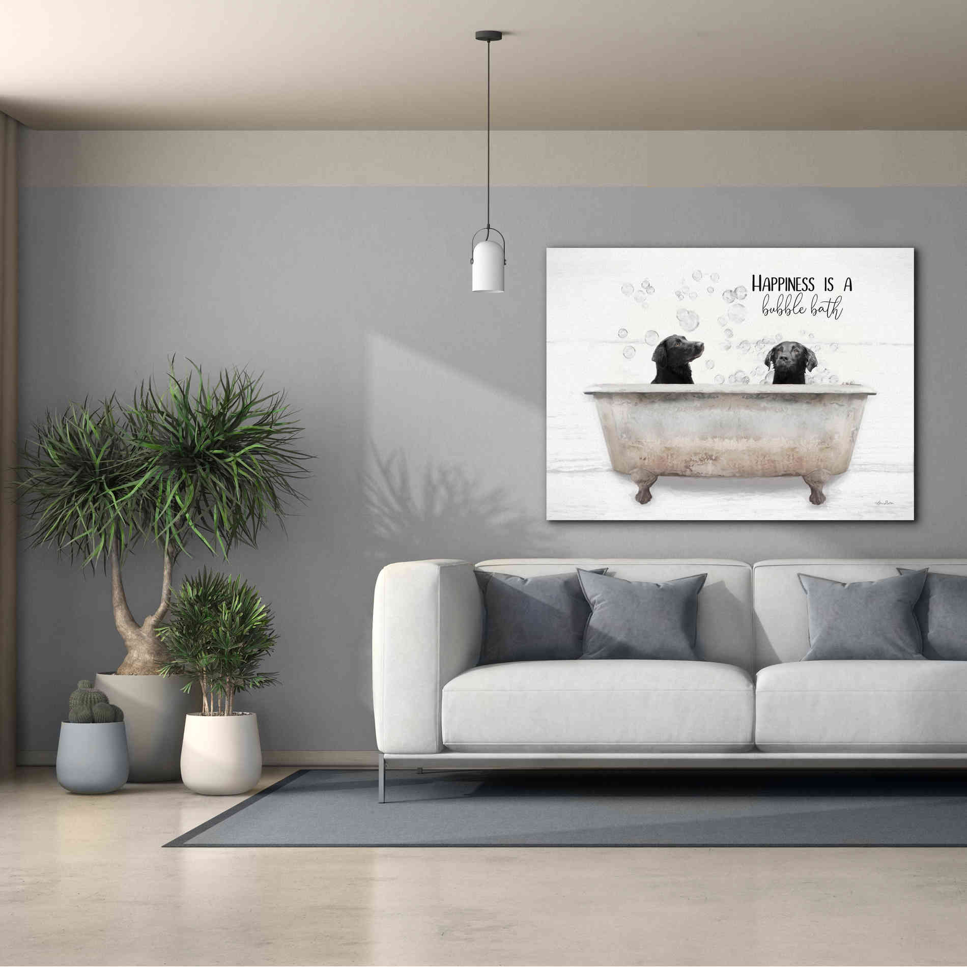 'Happiness is a Bubble Bath' by Lori Deiter, Canvas Wall Art,54 x 40