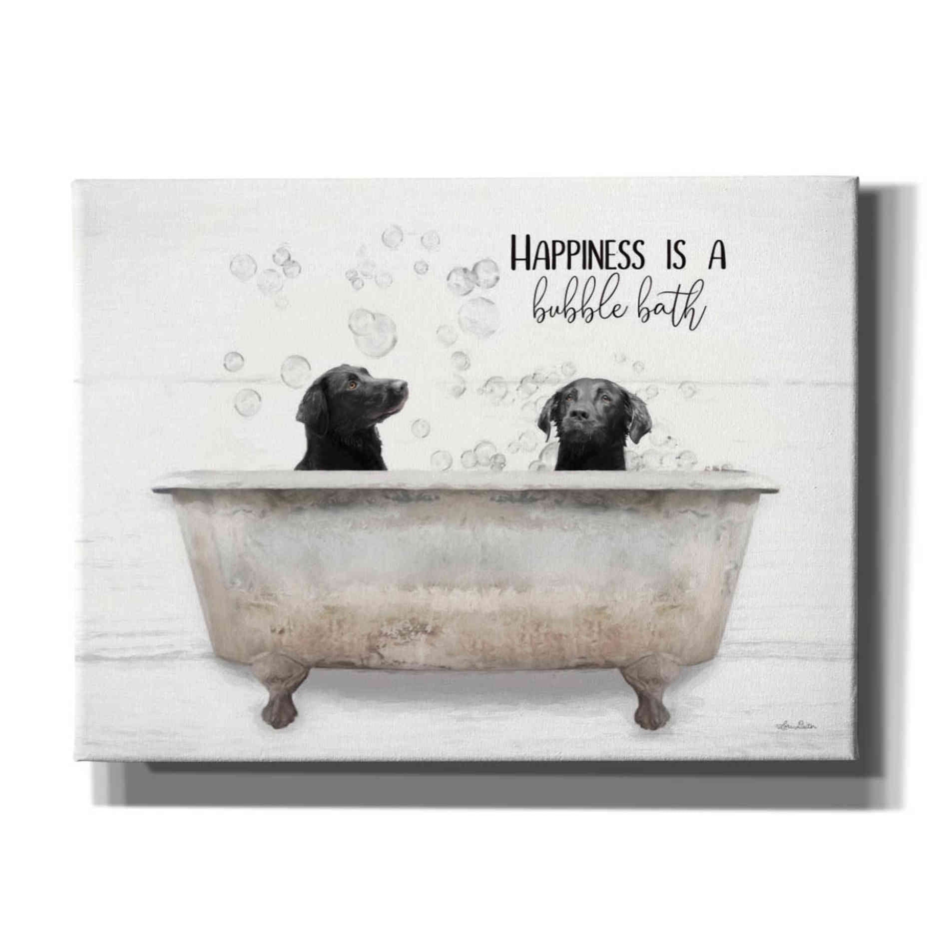 'Happiness is a Bubble Bath' by Lori Deiter, Canvas Wall Art