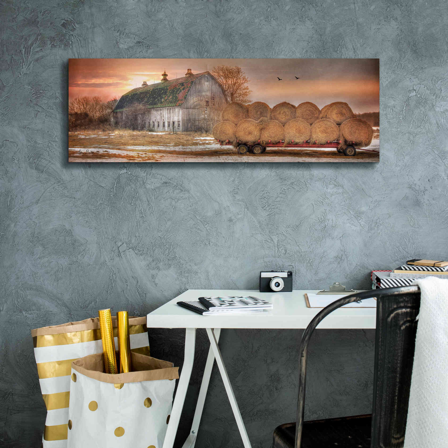 'Sunset on the Far' by Lori Deiter, Canvas Wall Art,36 x 12