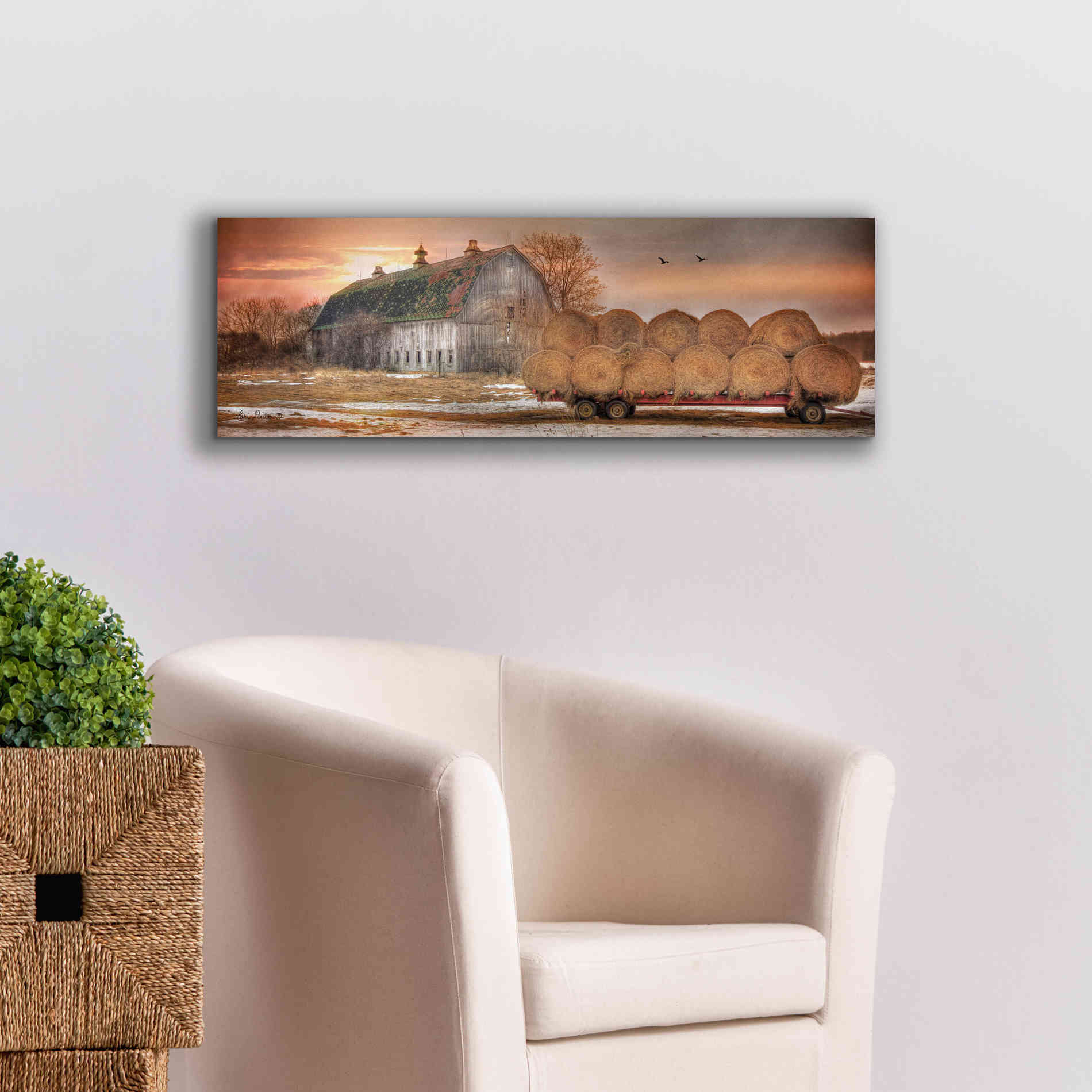 'Sunset on the Far' by Lori Deiter, Canvas Wall Art,36 x 12