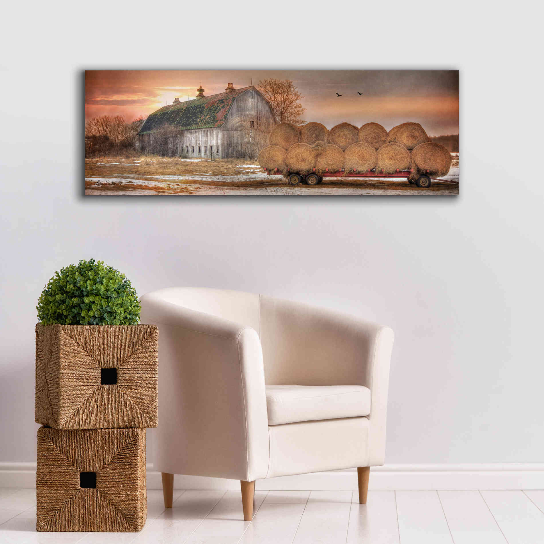 'Sunset on the Far' by Lori Deiter, Canvas Wall Art,60 x 20