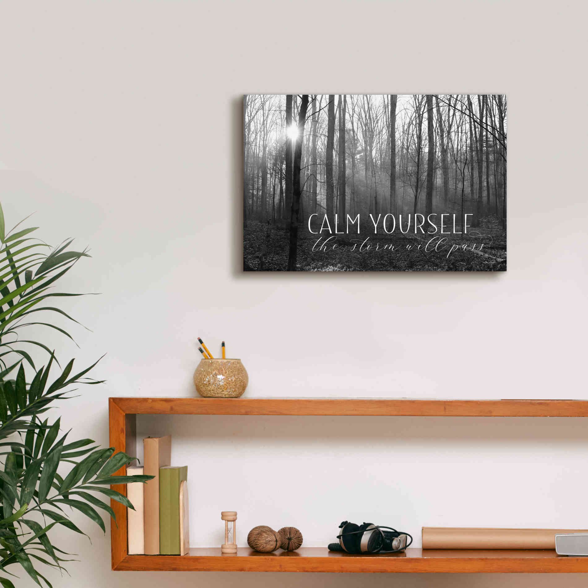 'Calm Yourself' by Lori Deiter, Canvas Wall Art,18 x 12