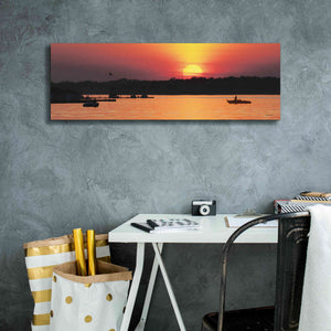 'River Sunset' by Lori Deiter, Canvas Wall Art,36 x 12