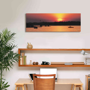 'River Sunset' by Lori Deiter, Canvas Wall Art,36 x 12