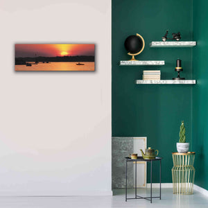 'River Sunset' by Lori Deiter, Canvas Wall Art,36 x 12