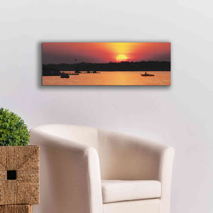 'River Sunset' by Lori Deiter, Canvas Wall Art,36 x 12