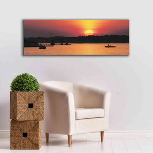 'River Sunset' by Lori Deiter, Canvas Wall Art,60 x 20