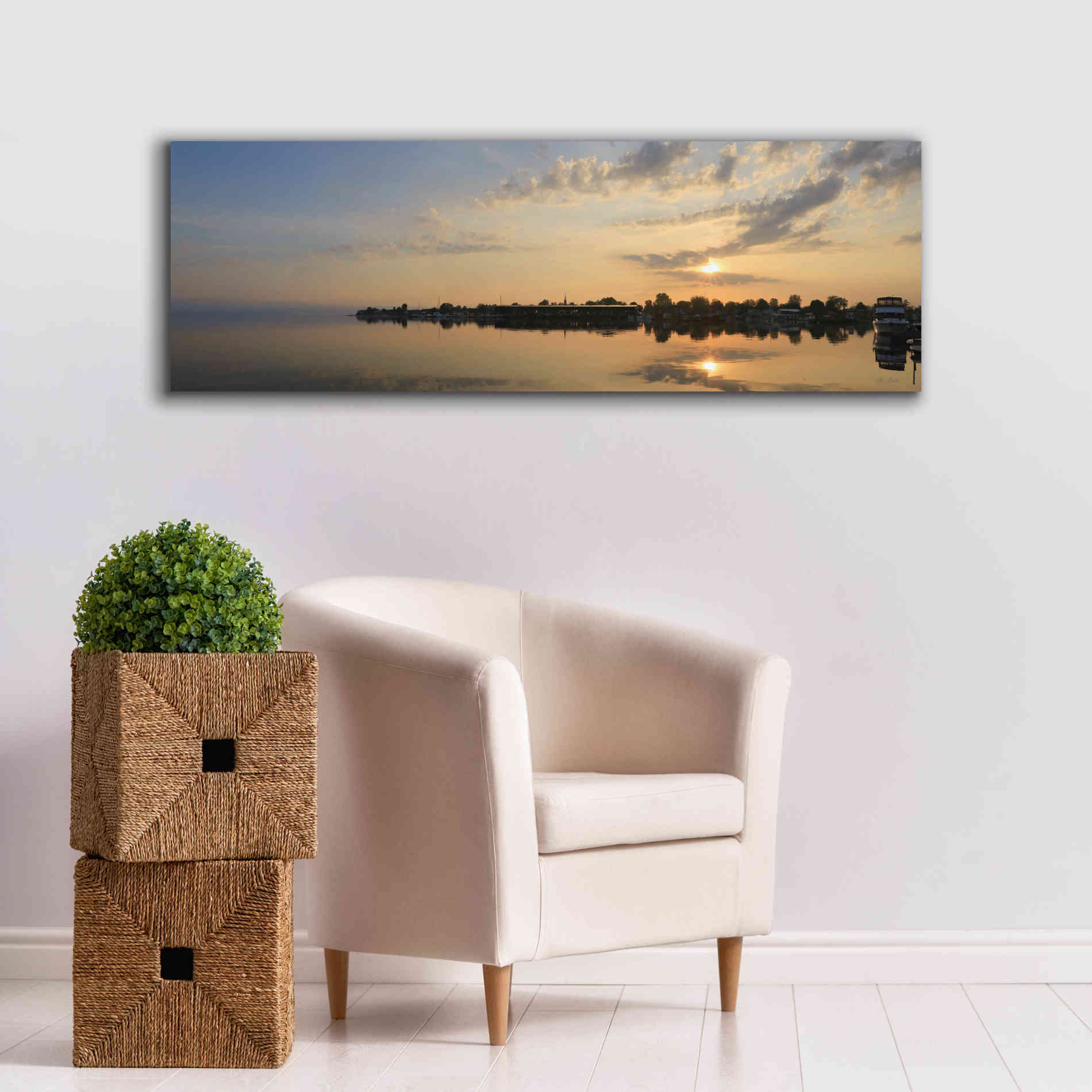 'French Bay Sunrise' by Lori Deiter, Canvas Wall Art,60 x 20
