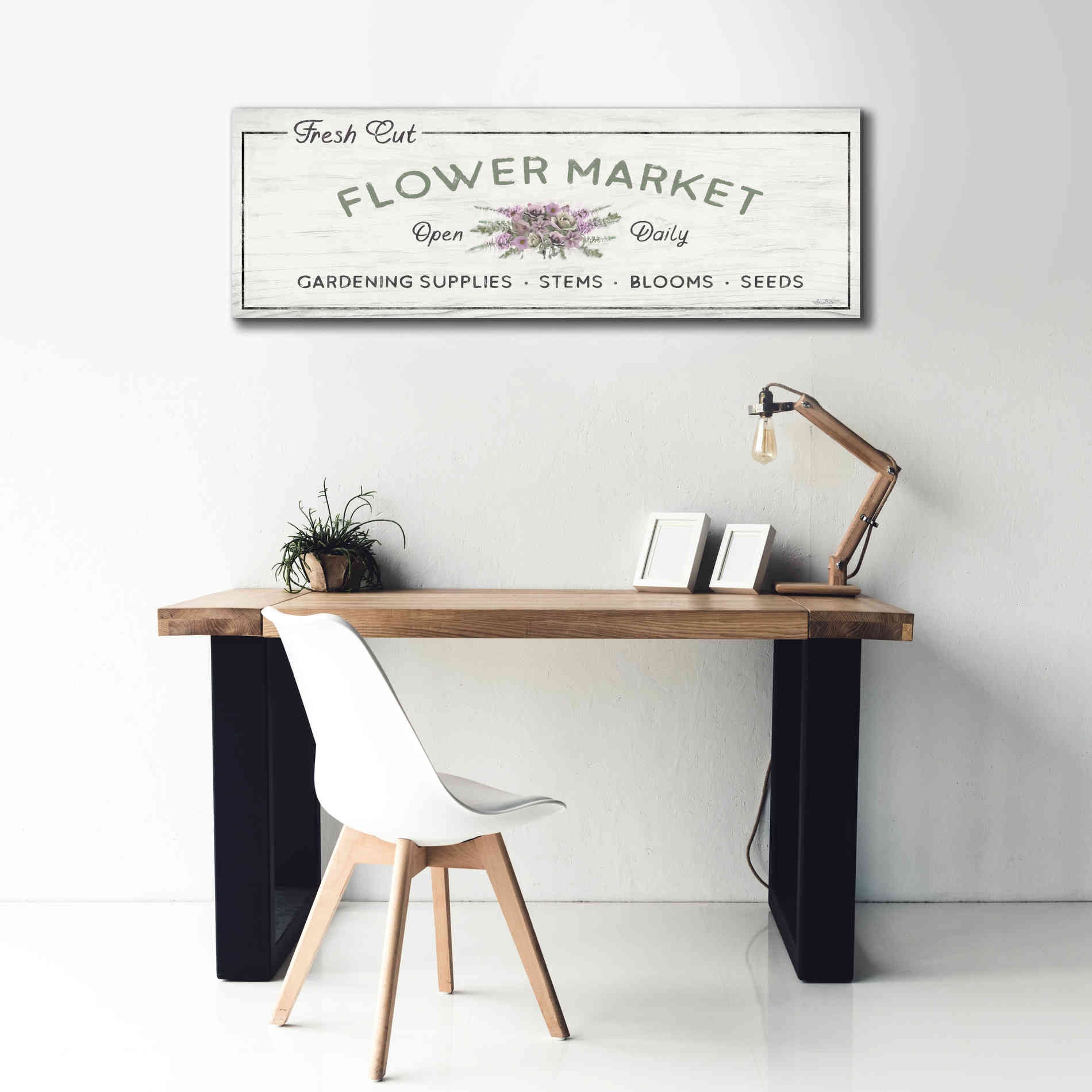 'Flower Market' by Lori Deiter, Canvas Wall Art,60 x 20